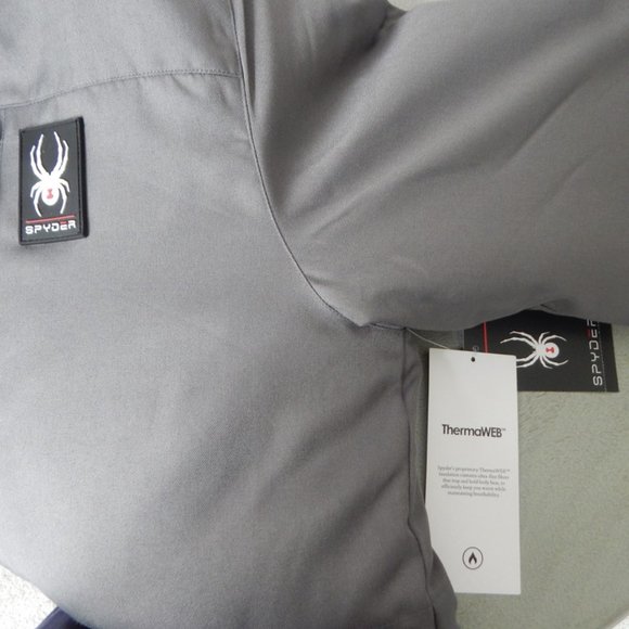 SPYDER POLAR Parka Jacket Waterproof ThermaWEB Insulation Gray Men’s Sz M NWT - Picture 15 of 15